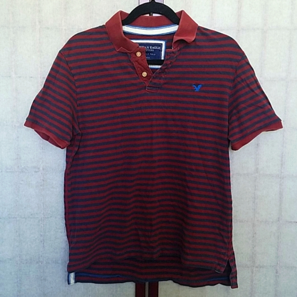 Vintage American Eagle Blue and red short-sleeved polo shirt. Men's size M. - Picture 1 of 2